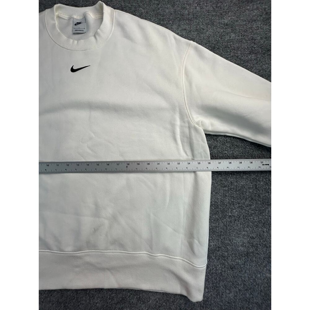 Nike Sportswear Club Fleece Crewneck Sweatshirt White Black Swoosh Men's Large - Picture 6 of 6